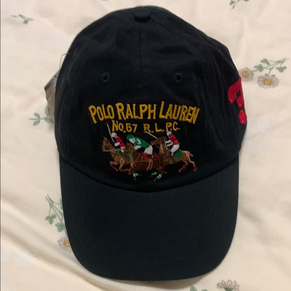 Polo by Ralph Lauren Navy Baseball Cap with Multicolor Embroidery